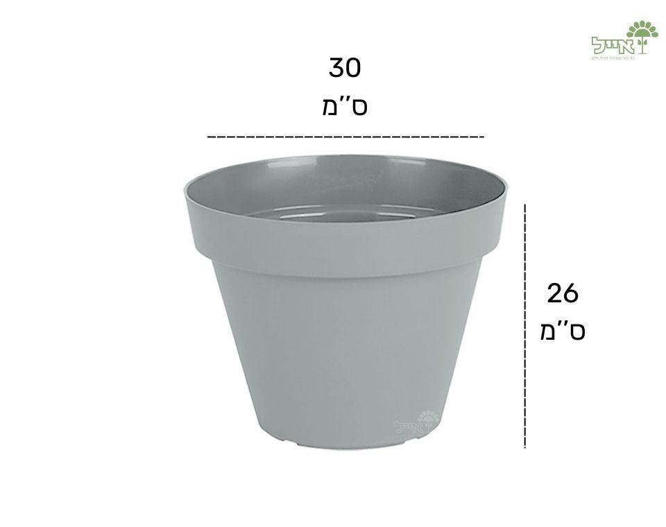 עציץ אביב | אפור בהיר | קוטר 30 ס"מ - משתלת אייל
