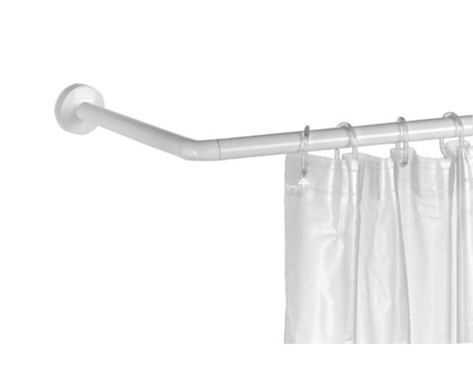 מוט וילון אמבטיה מתכוונן פינה L | מידות 80X80 | לבן