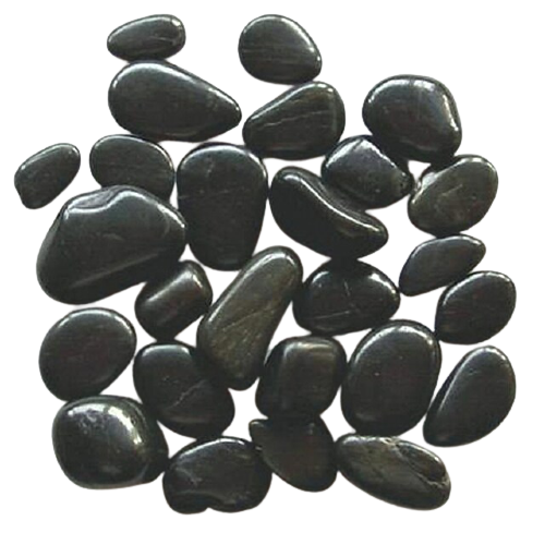 חלוקי נחל שחור מבריק | גודל 3 | שק 18 ק"ג