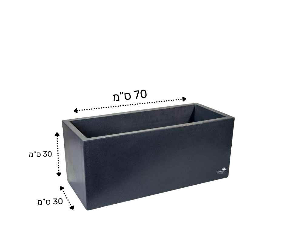 אדנית רוטו מלבני | פחם | 70X30X30