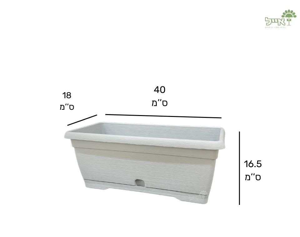 אדנית צבר | אפור בהיר | 40 ס״מ