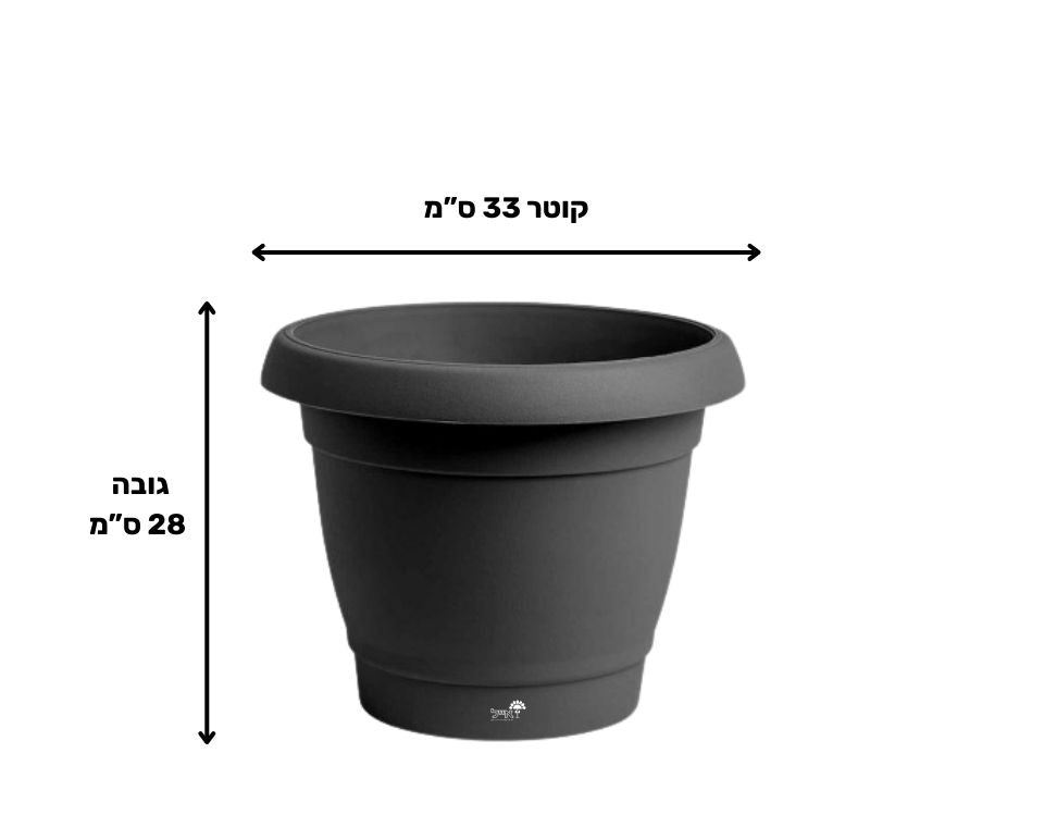 עציץ כרמל | פחם | קוטר 33 ס"מ | 13 ליטר של Eyal – מבט מקרוב על הפרטים