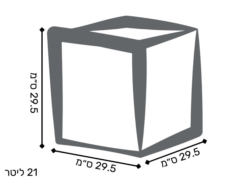 אדנית פסים | מידות 29.5X29.5X29.5 | אפור כהה