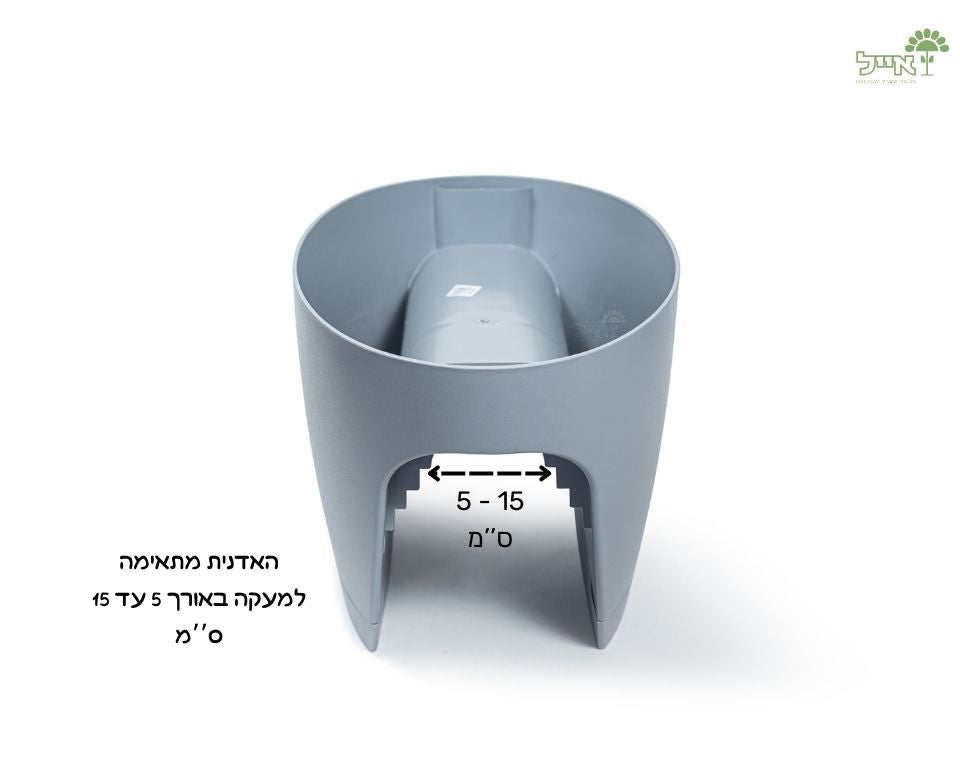 אדנית מעקה | דגם גרינבו | אפור בטון | 60 ס״מ