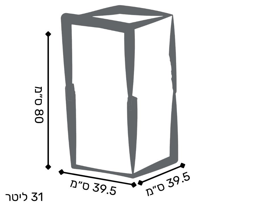 כד פסים | מידות 39.5X39.5X80 | לבן