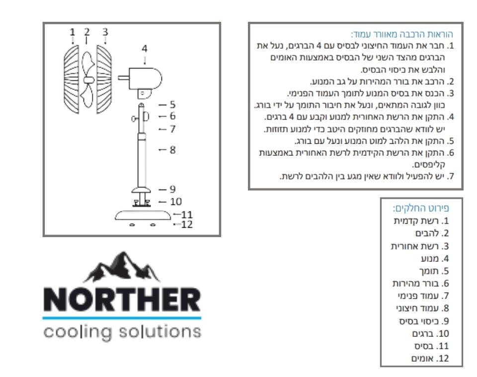 מאוורר תלת שימושי "20 | NORTHER