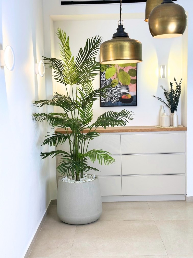 עץ מלאכותי דקל | כד מדיסון גדול | גובה 2.10 מטר