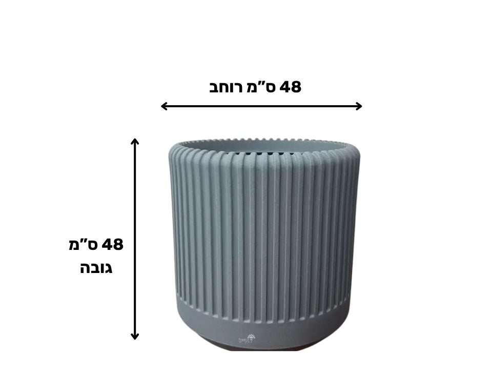 עציץ דקל | 48X48 ס"מ | בטון – מבט מקרוב על הפרטים