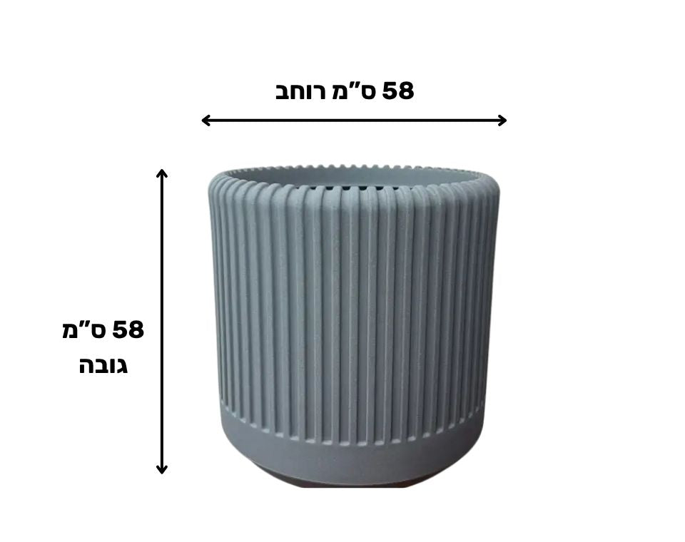 עציץ דקל | 58X58 ס"מ | בטון – מבט מקרוב על הפרטים