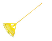 מגרפת עלים פלסטיק ידית עץ | 150 ס"מ