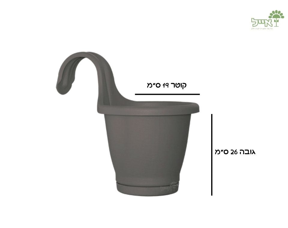 אדנית מעקה | חאקי | 19 ס״מ