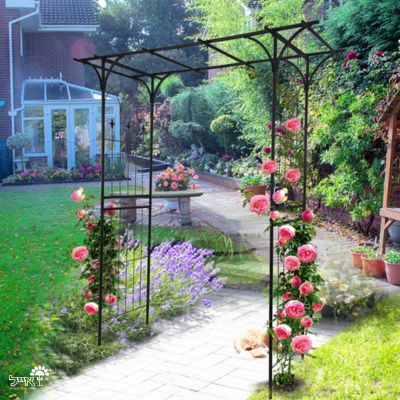 קשת ברזל לטיפוס צמחים | 206X204 | דגם הדס | שחור