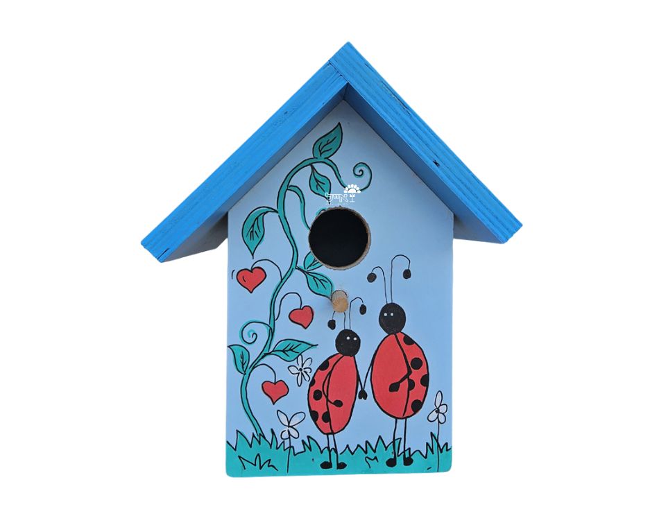 תיבת קינון לציפורים בעבודת אומן | 27X22 | דגם 821 - חיפושיות