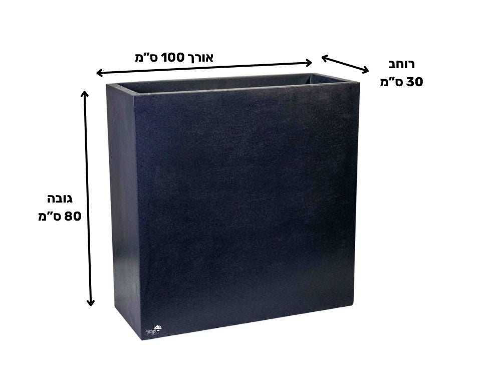 אדנית רוטו רחב גבוה | פחם | 100X30X80