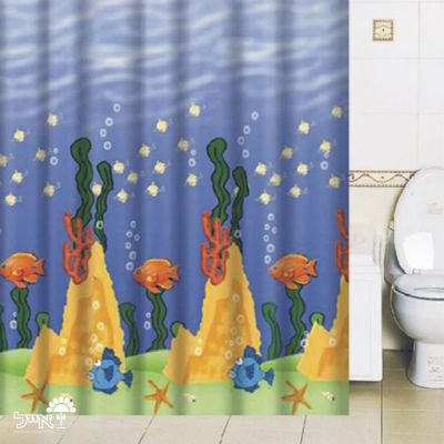 וילון אמבטיה קרקעית ים | מידות 120X180