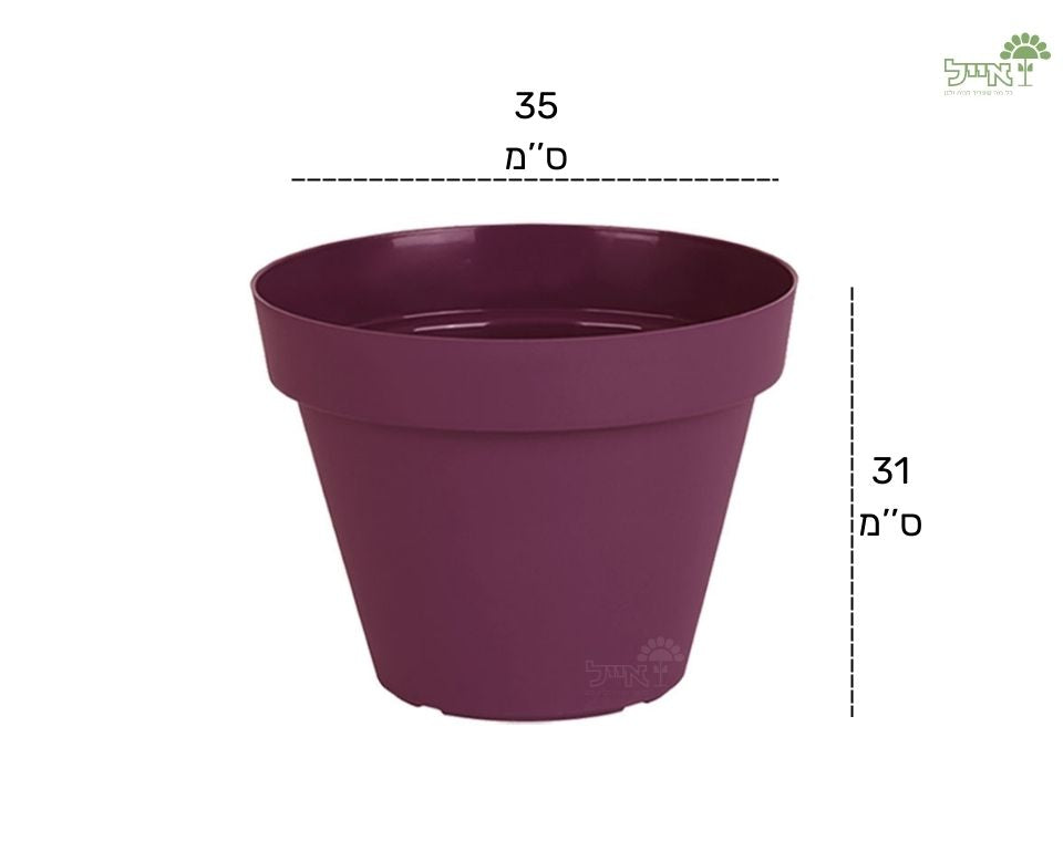 עציץ אביב | סגול כהה | קוטר 35 ס"מ