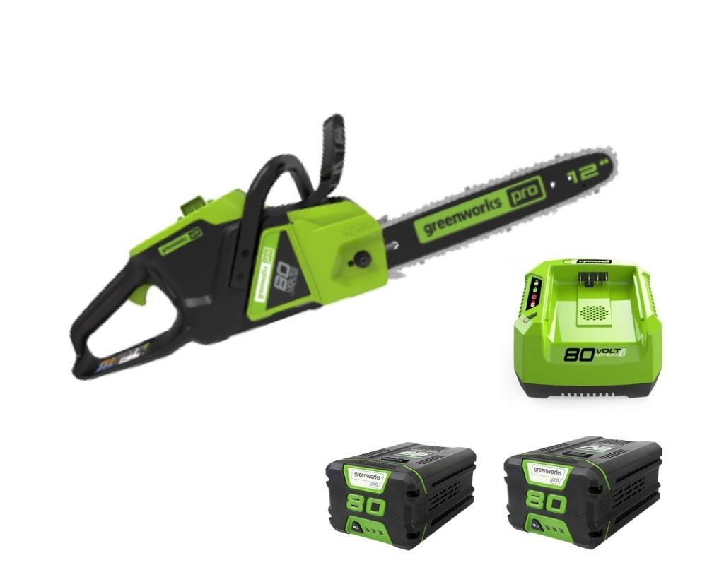 מסור שרשרת " 80V PRO 12 | שתי סוללות 2.0Ah | מטען מהיר