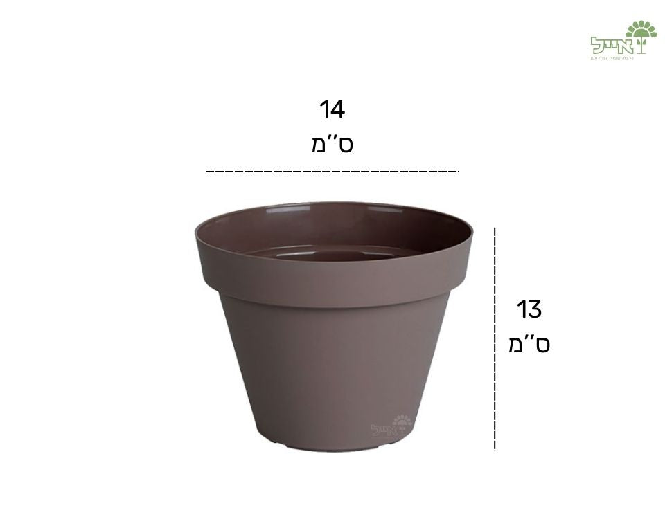 עציץ אביב | חאקי | קוטר 14 ס"מ