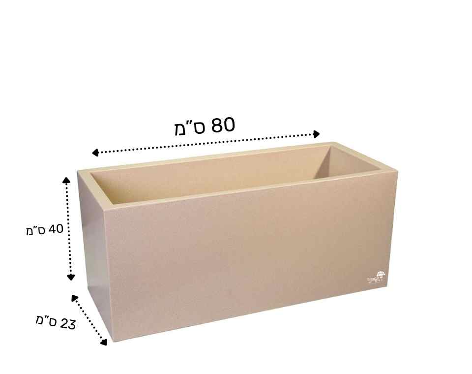 אדנית רוטו מלבני גבוה | אבן | 80X23X40