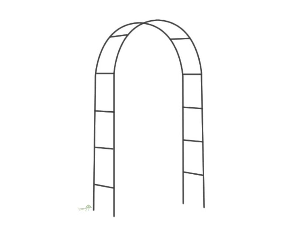 קשת ברזל לטיפוס צמחים | 240X140 | דגם איריס | שחור