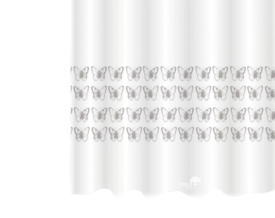 וילון אמבטיה פרפרים | מידות 180X180