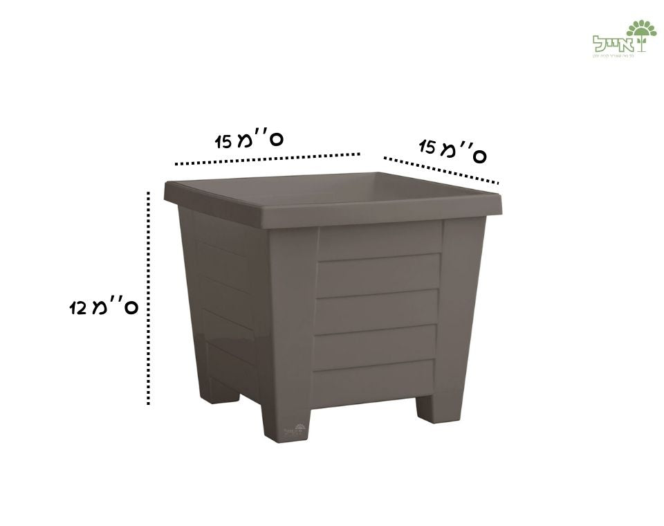 עציץ כנען ריבועי | חאקי | 15X15