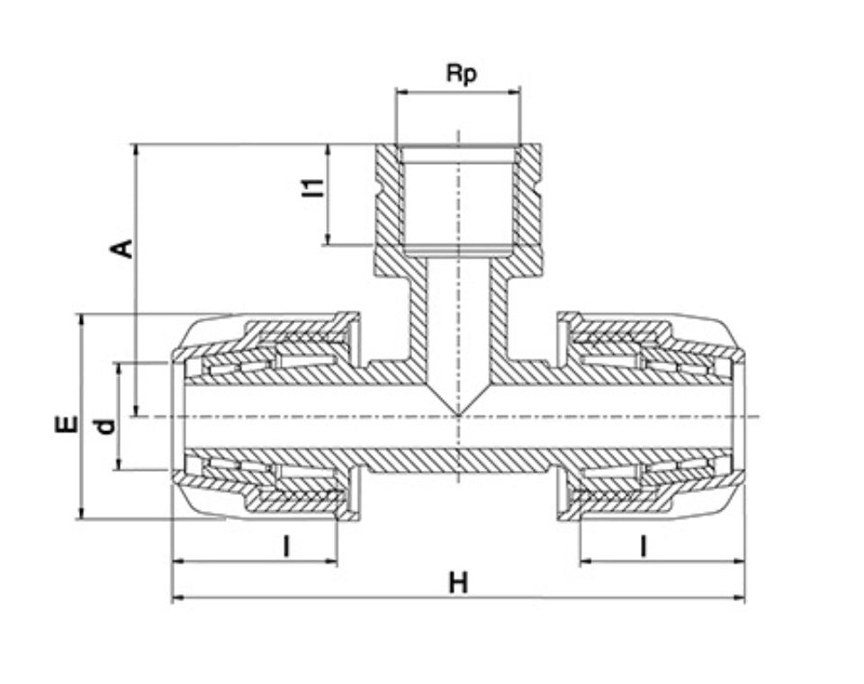 הסתעפות הברגה פנימית 20 מ״מ | סדרה חומה