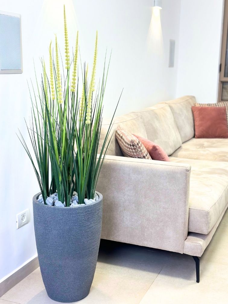 עציץ מלאכותי עשבוני מקל פרח | בכד פמילי בינוני | גובה 1.50 מטר