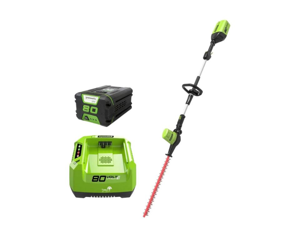 גוזם גדר חיה גבהים 80V | סוללה 2A + מטען | greenworks