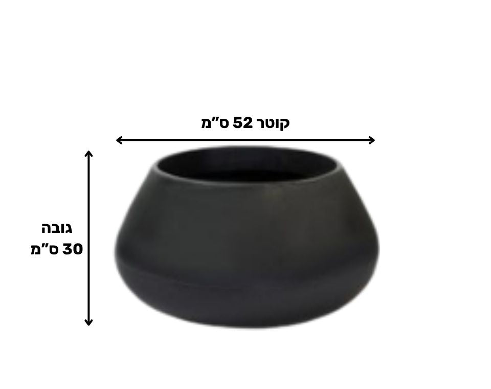 עציץ הדר | 52X30 | שחור