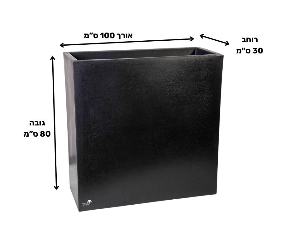 אדנית רוטו רחב גבוה | שחור | 100X30X80