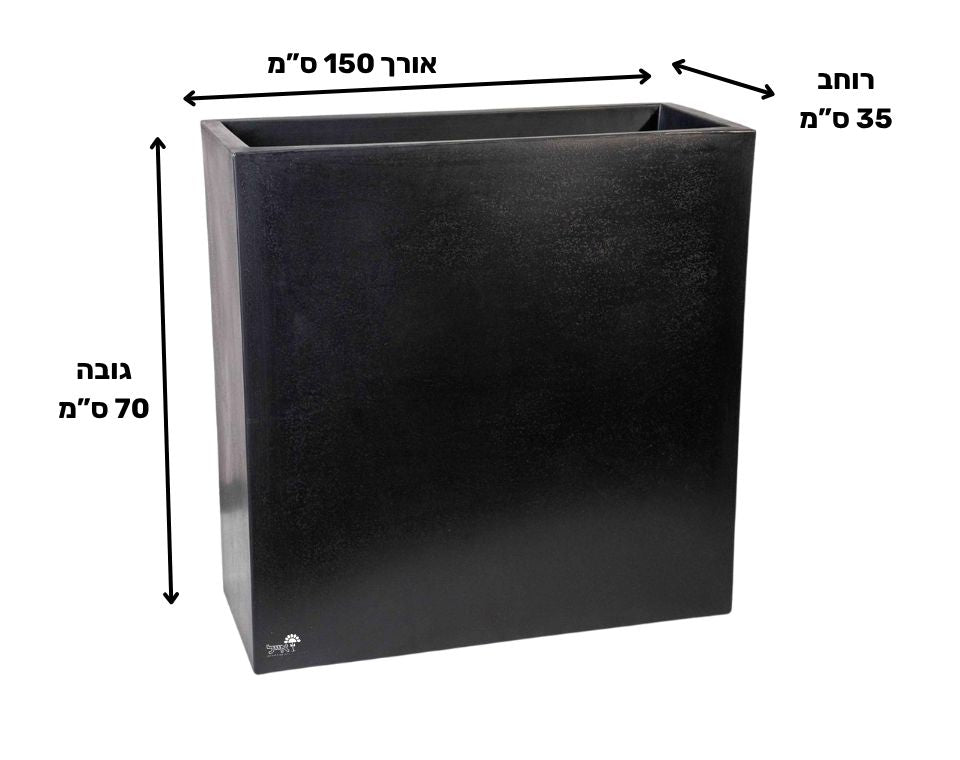 אדנית רוטו רחב גבוה | שחור | 150X35X70