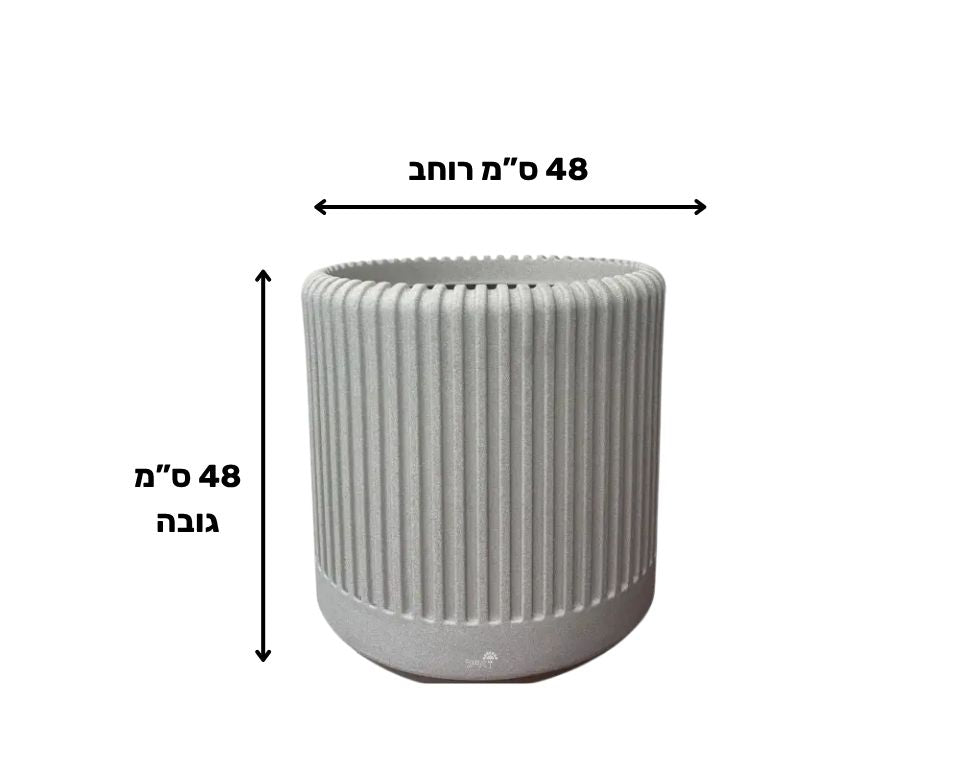 עציץ דקל | 48X48 ס"מ | אבן – מבט מקרוב על הפרטים