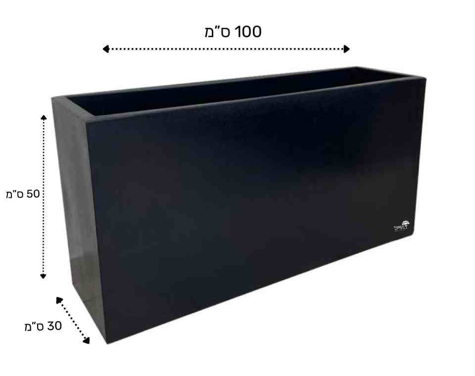 אדנית רוטו מלבני גבוה | שחור | 100X30X50