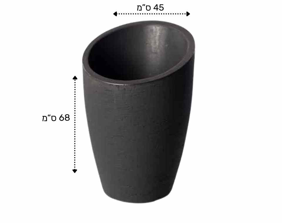 כד קליאופטרה דגם ברזיל | צבע שחור | קוטר 45 ס״מ גובה 68 ס״מ - משתלת אייל