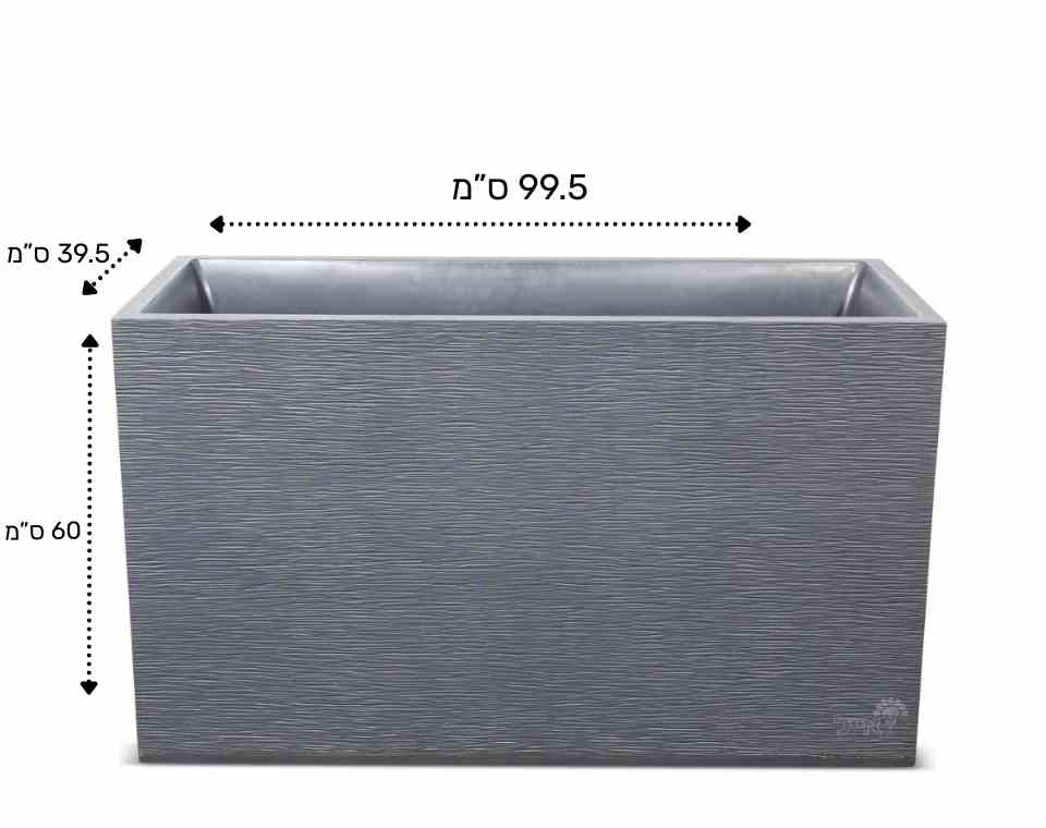 אדנית פסים | מידות 99.5x39.5x60 | אפור כהה