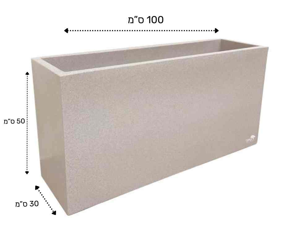 אדנית רוטו מלבנית | גרניט | 100X30X50