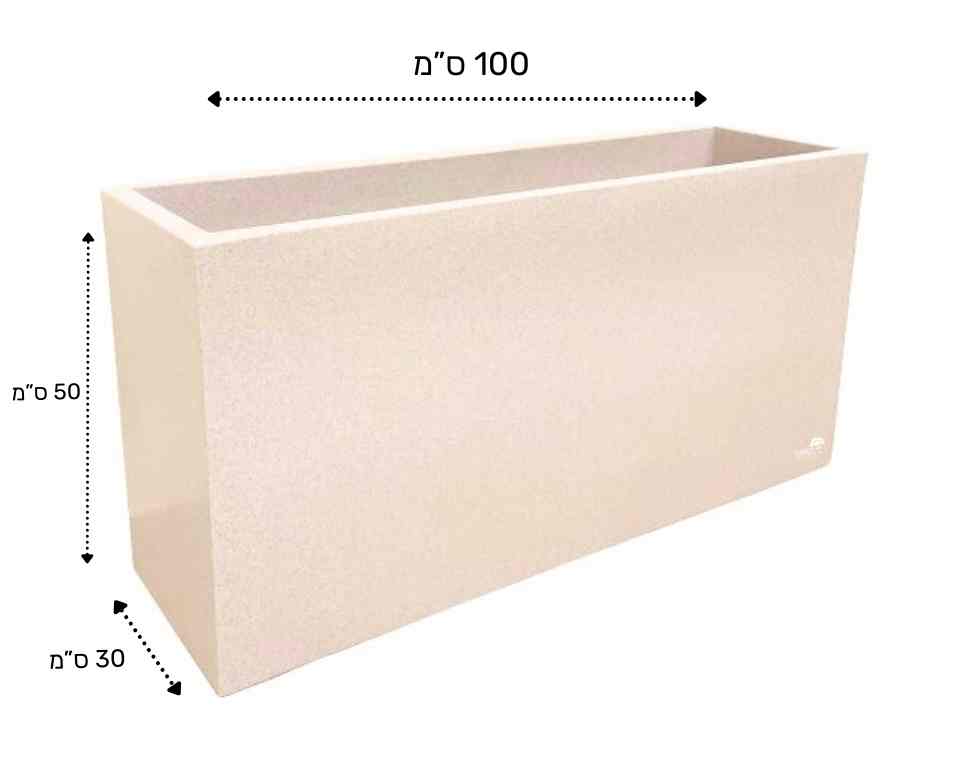 אדנית רוטו מלבנית | אבן | 100X30X50