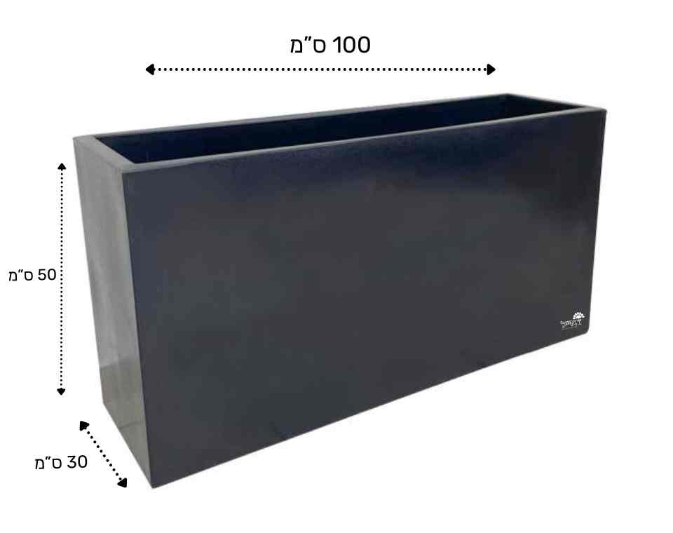 אדנית רוטו מלבנית גבוה | פחם | 100X30X50