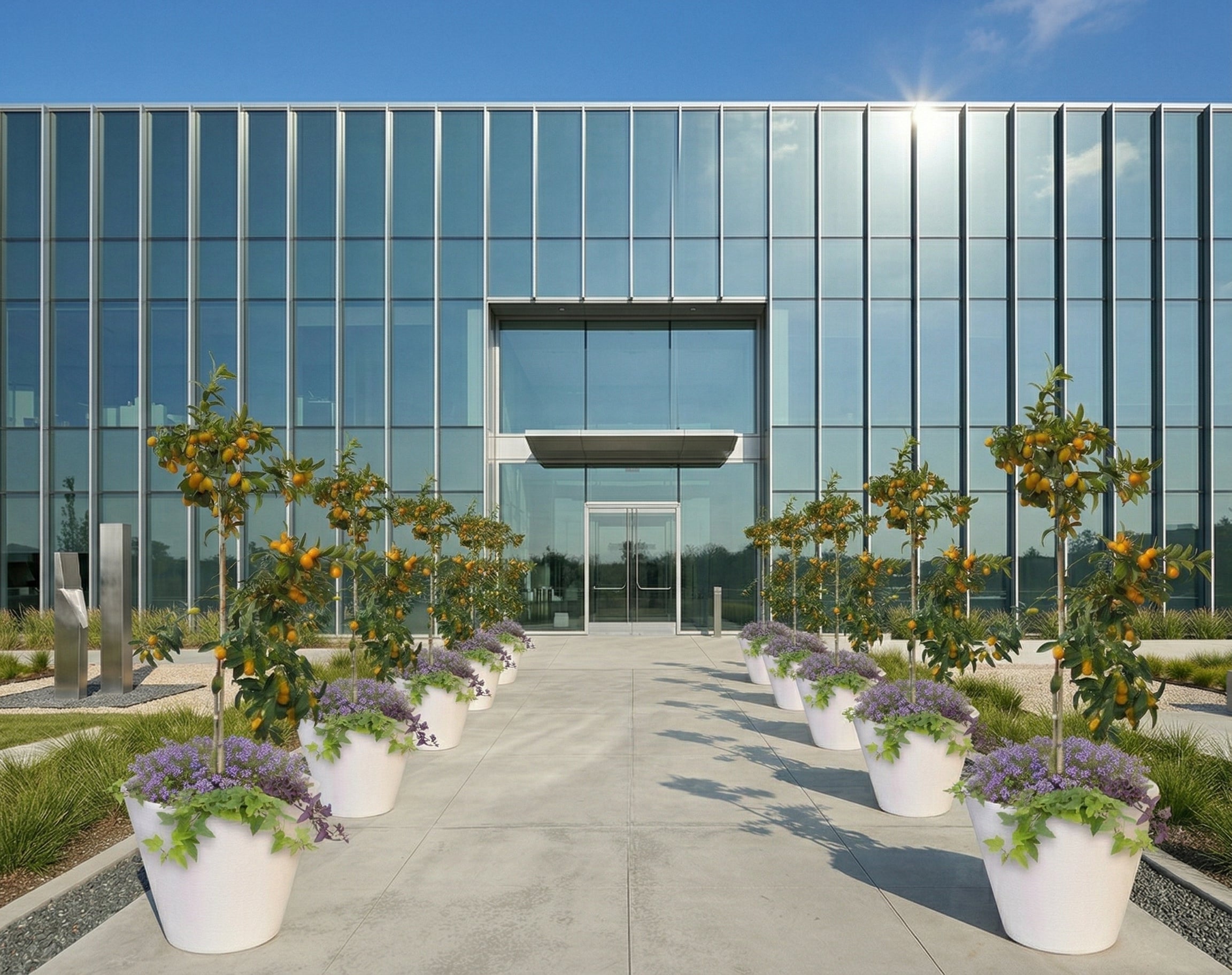 כד מוכן עם צמחיה | תפוז סיני, 8 לובליה ו-6 לפופית הבטטה | 5 צבעים לבחירה | 60X50