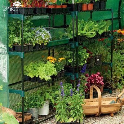 מעמד ברזל לעציצים | 4 קומות | דגם 08907 | 106X90 | שחור-ירוק