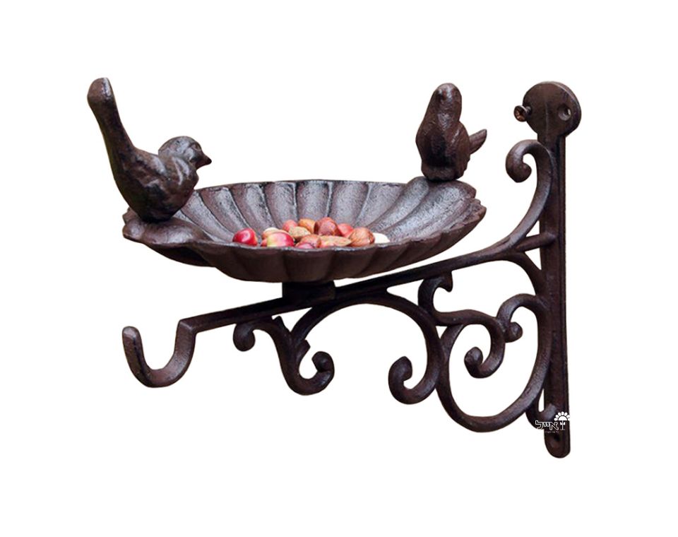 מתקן מעוצב מברזל להאכלת ציפורים | דגם 014 | 23X21.5 | שחור
