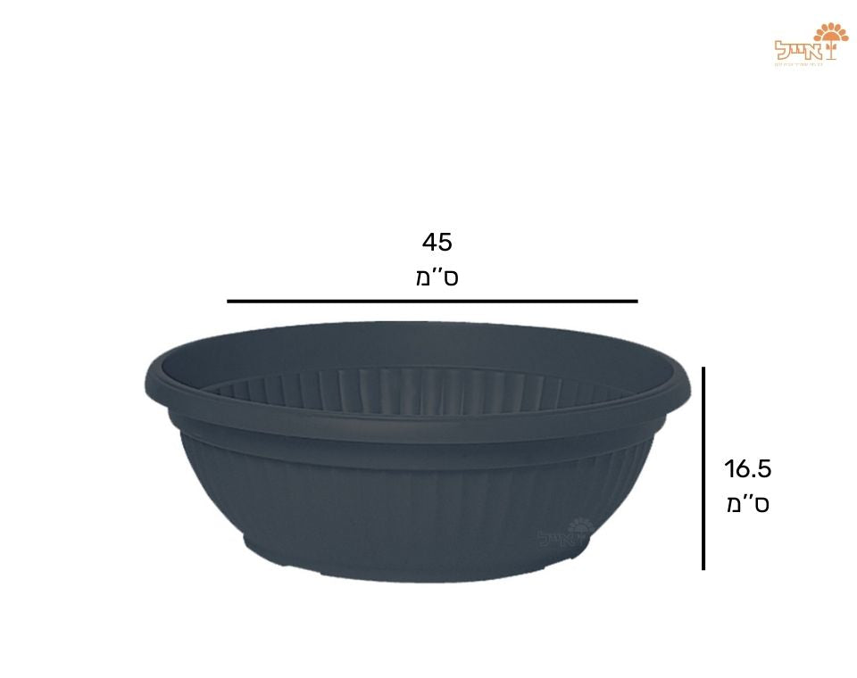 קערה דמוי חרס פסים | פחם | קוטר 45 ס״מ