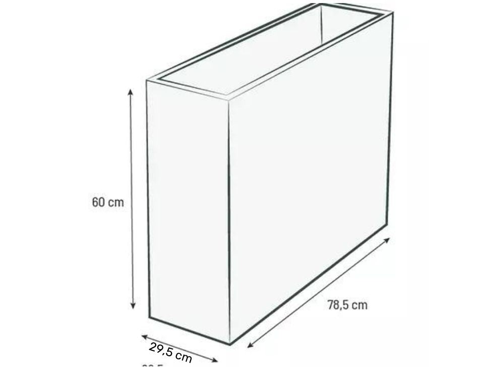 אדנית דמוי אבן | מידות 29.5X78.5X60 | אפור כהה