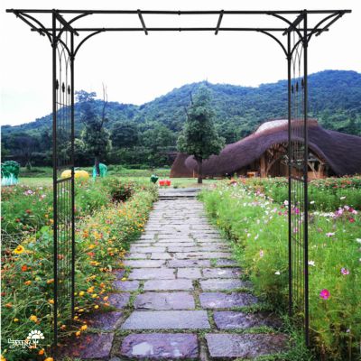 קשת ברזל לטיפוס צמחים | 206X204 | דגם הדס | שחור