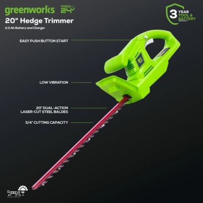 גוזם גדר חיה מ"מ "20 | 24V | סוללה 2.0Ah + מטען מהיר