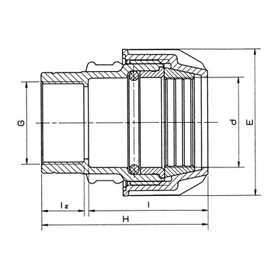 מצמד מעבר הברגה פנימית 25 מ״מ | סדרת סילבר