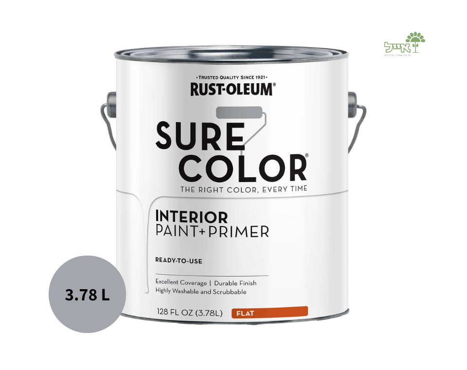 RUST-OLEUM | 3.78L | צבע משולב פריימר לקירות פנים | רחיץ | בכיסוי FLAT