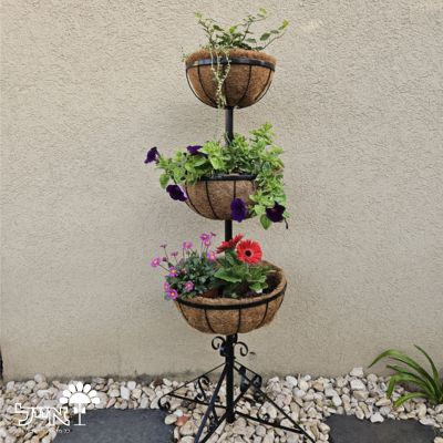 מעמד ברזל עם סלי שתילה | דגם 3204040 | 53X110 | שחור