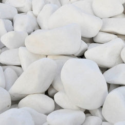 חלוקי נחל לבן שלג | גודל 3 | שק 20 ק״ג